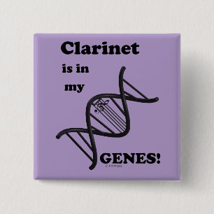 Clarinet in my Genes 15 Cm Square Badge