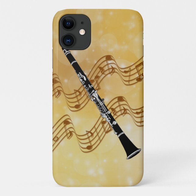 Clarinet, magical musical moment, golden design Case-Mate iPhone case (Back)
