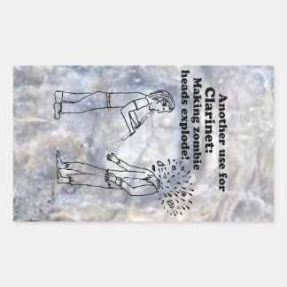Clarinet Makes Zombies Explode Rectangular Sticker