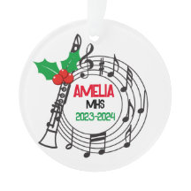 Clarinet Marching Band Christmas Ornament