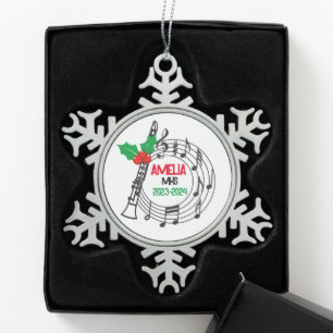 Clarinet Marching Band Christmas Ornament