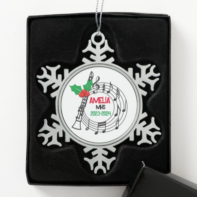 Clarinet Marching Band Christmas Ornament (Box)