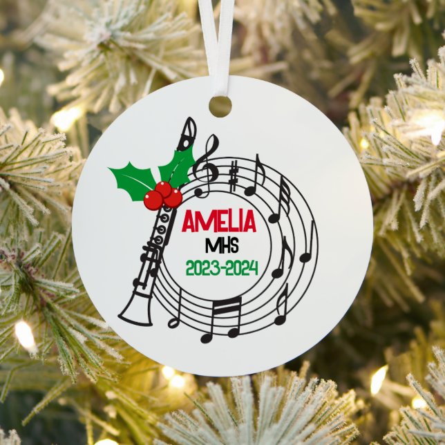 Clarinet Marching Band Christmas Ornament (Insitu)