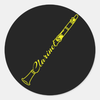 Clarinet Marching Band Clarinetist Music Musician Classic Round Sticker