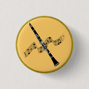 Clarinet Music 3 Cm Round Badge