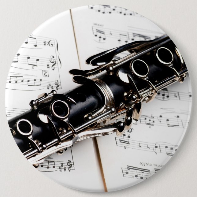 Clarinet Music 6 Cm Round Badge (Front)
