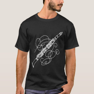 Clarinet Music Instrument Line Art Drawing Long Sl T-Shirt