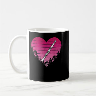 Clarinet Music Lover Retro Vintage Heart Clarinet  Coffee Mug