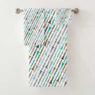 Clarinet Music Marching Band Musician Gift Bath Towel Set