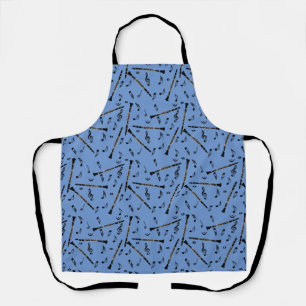 Clarinet Music Note Pattern Apron