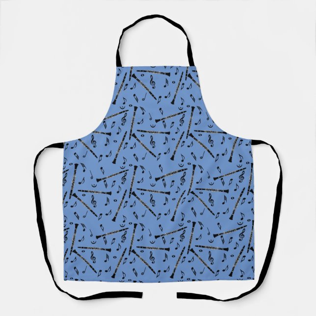 Clarinet Music Note Pattern Apron (Front)