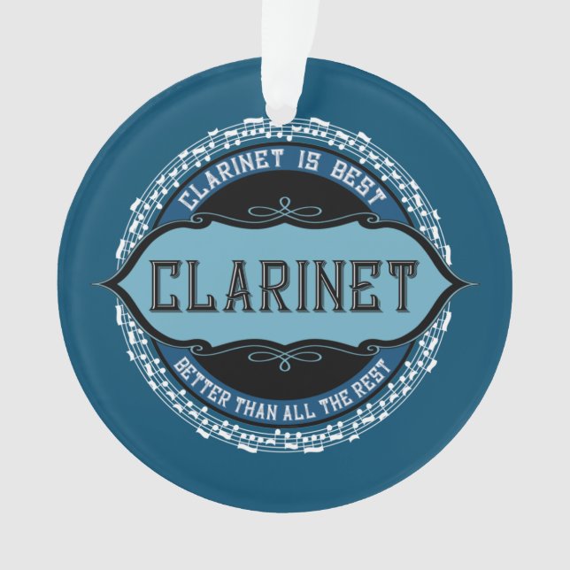 Clarinet Music Notes Circle Ornament (Front)