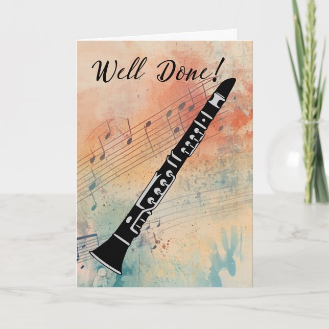 Clarinet Music Performance Congratulations Card (Front)