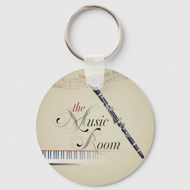 Clarinet Music Room Key Ring (Front)
