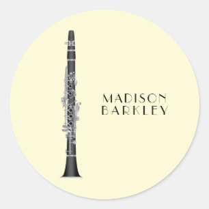 Clarinet Music Teacher Band Musician Classic Round Sticker