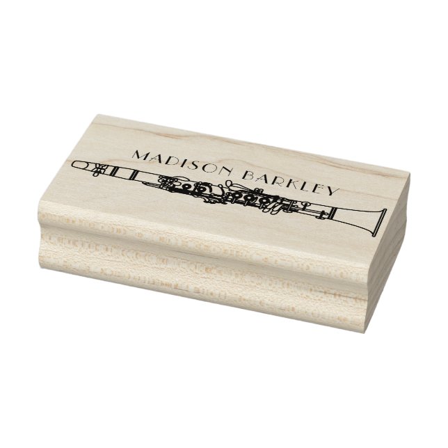 Clarinet Music Teacher Band Musician Rubber Stamp (Stamp)