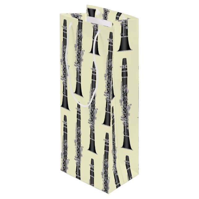 Clarinet Music Teacher Band Musician Wine Gift Bag (Back Angled)