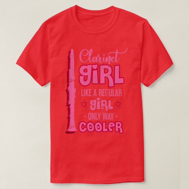 Clarinet Musical Instrument Girl Clarinetist T-Shirt (Design Front)