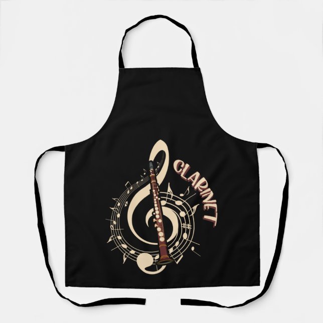Clarinet Musical Instrument Music Lovers Apron (Front)