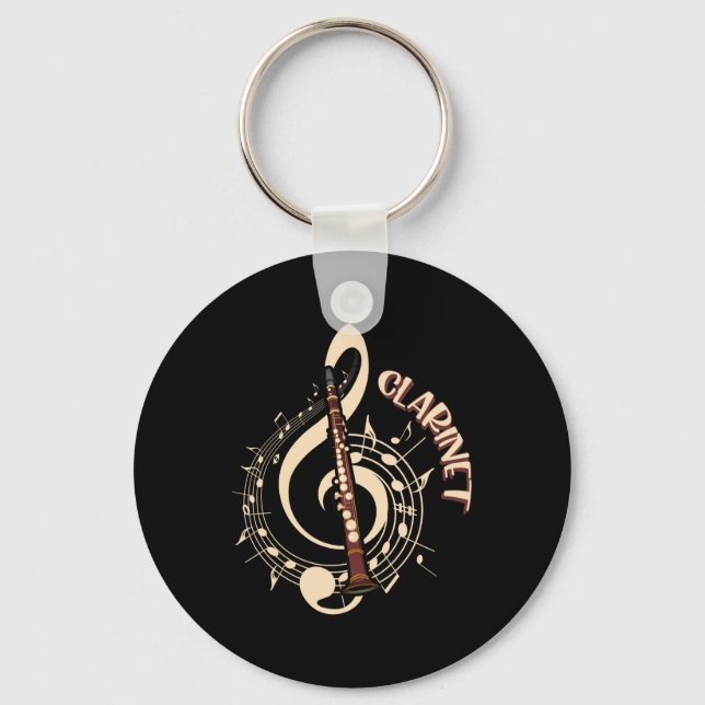 Clarinet Musical Instrument Music Lovers Key Ring (Front)