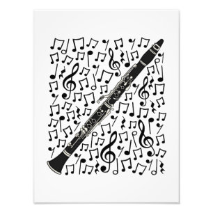 Clarinet Musical Notes Woodwind Music Teacher Photo Print