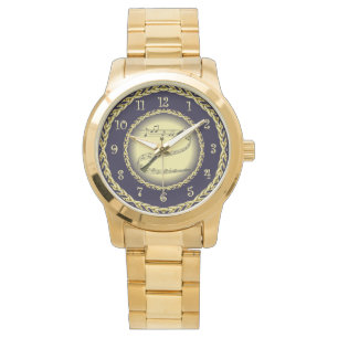 Clarinet ~ Musical Scroll ~ Gold/Navy Blue ~ Watch