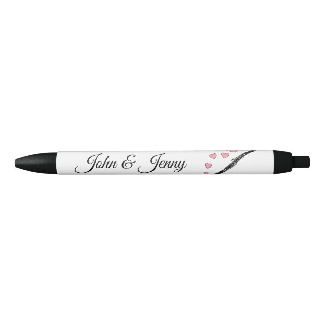 Clarinet Musician Custom Wedding Favour Gift Black Ink Pen (Front)