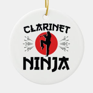 Clarinet Ninja Marching Band Ceramic Ornament
