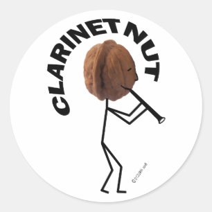 Clarinet Nut Classic Round Sticker