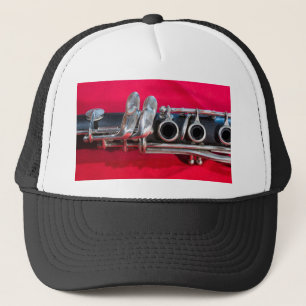 Clarinet on Red Trucker Hat