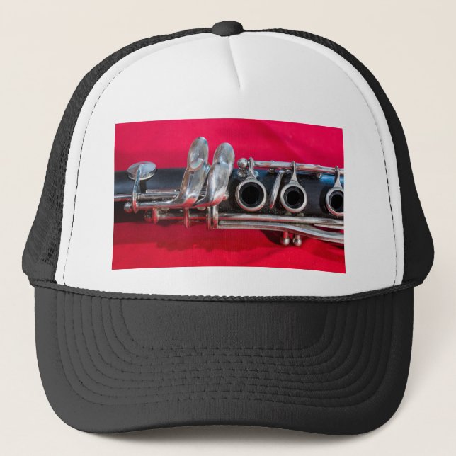 Clarinet on Red Trucker Hat (Front)