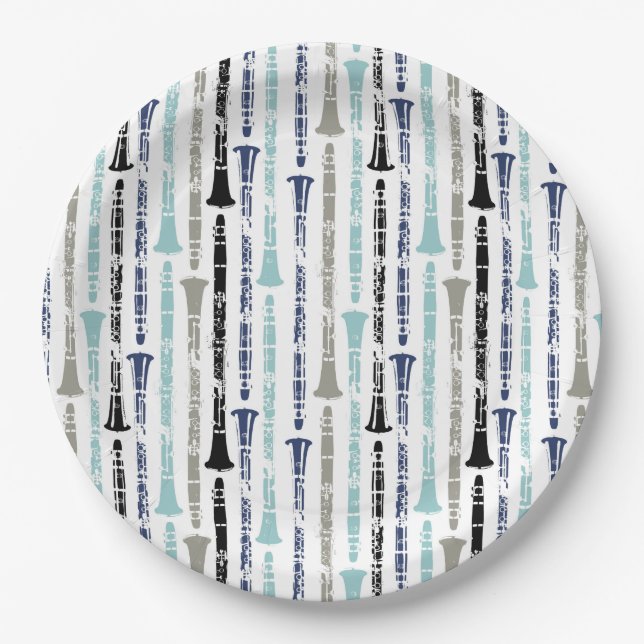 Clarinet Pattern Paper Plate (Front)