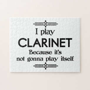 Clarinet - Play Itself Funny Deco Music Jigsaw Puzzle