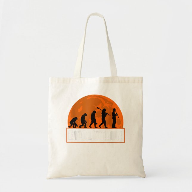 Clarinet Player, Funny Human Evolution Gift3 Tote Bag (Front)