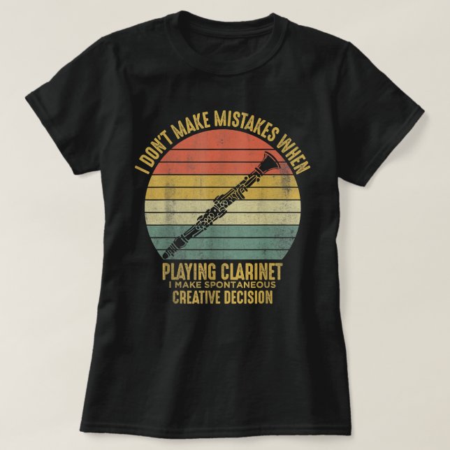 Clarinet Player Funny Jazz Music Musician Clarinet T-Shirt (Design Front)