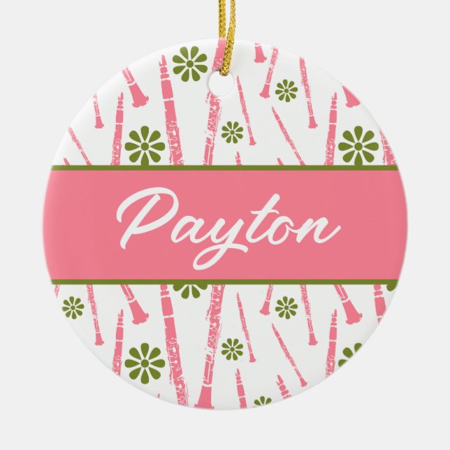 Clarinet Player Musician Gift Personalised Ceramic Ornament (Front)