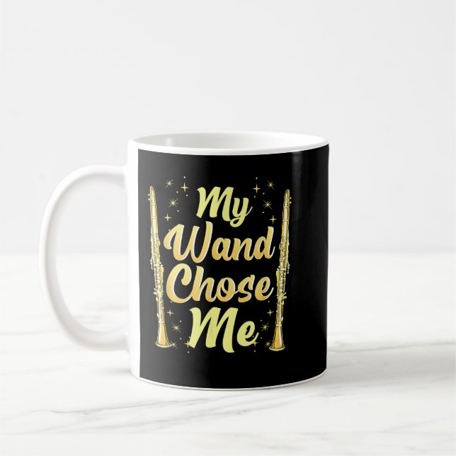 Clarinet Player My Wand Chose Me School Band Instr Coffee Mug (Left)