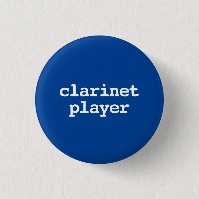 clarinet player typography Button (Front)