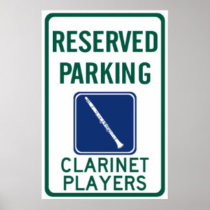 Clarinet Players Parking Poster