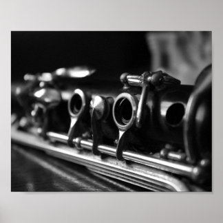 Clarinet Poster, Black and White Photography Poster