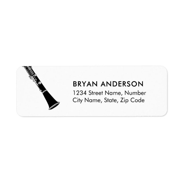 Clarinet Return Address Label (Front)