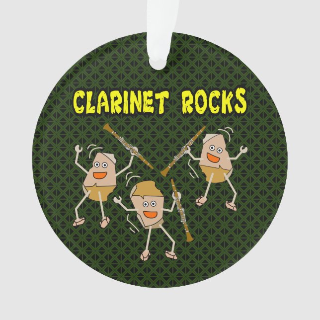 Clarinet Rocks Ornament (Front)