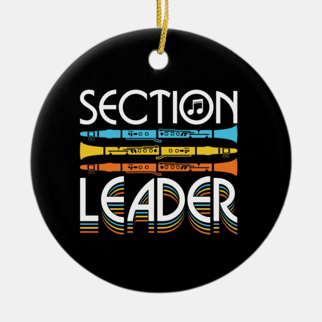 Clarinet Section Leader Band Ceramic Ornament (Front)