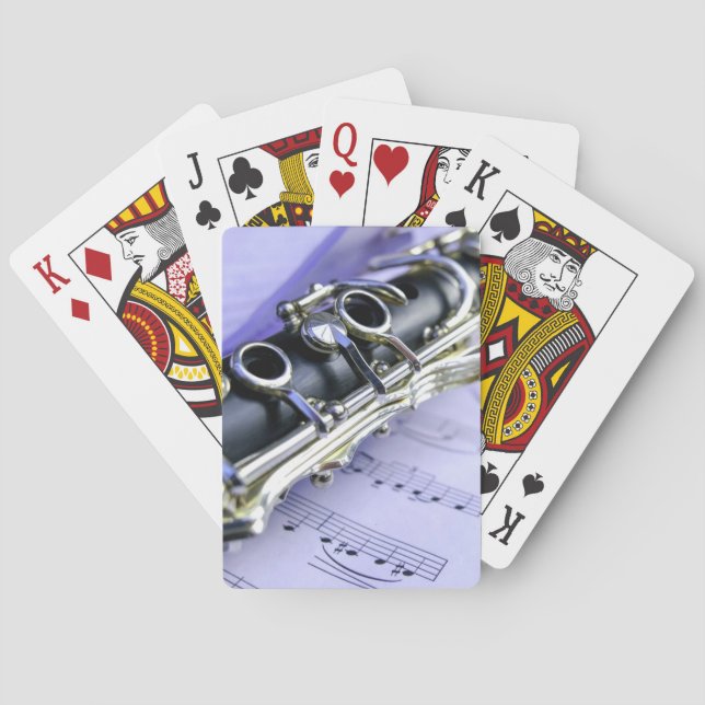 Clarinet Sheet Music Band Orchestra Playing Cards (Back)