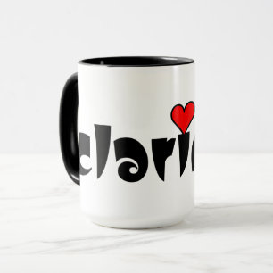 Clarinet Small Heart Mug
