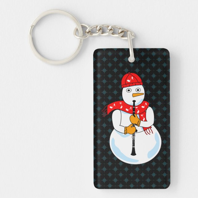 Clarinet Snowman Key Ring (Front)
