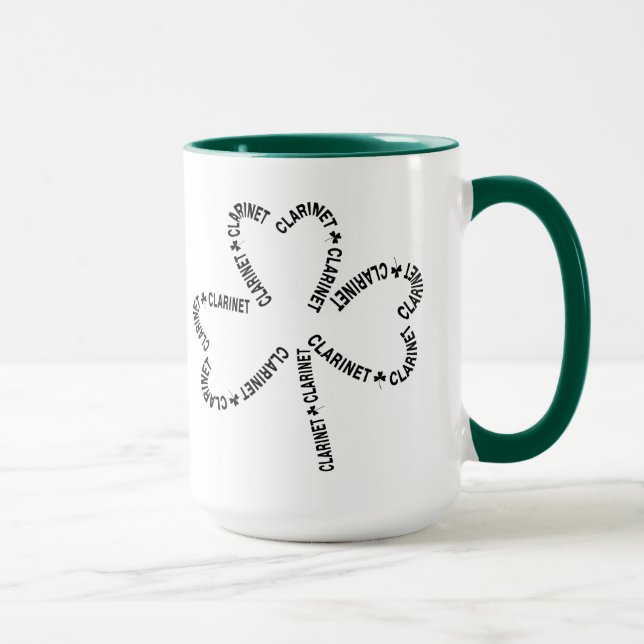 Clarinet Text Shamrock Mug (Right)