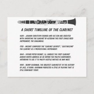 Clarinet Timeline Postcard
