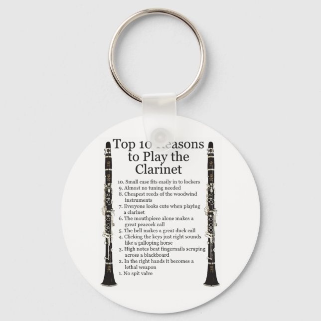 Clarinet Top 10 Key Ring (Front)
