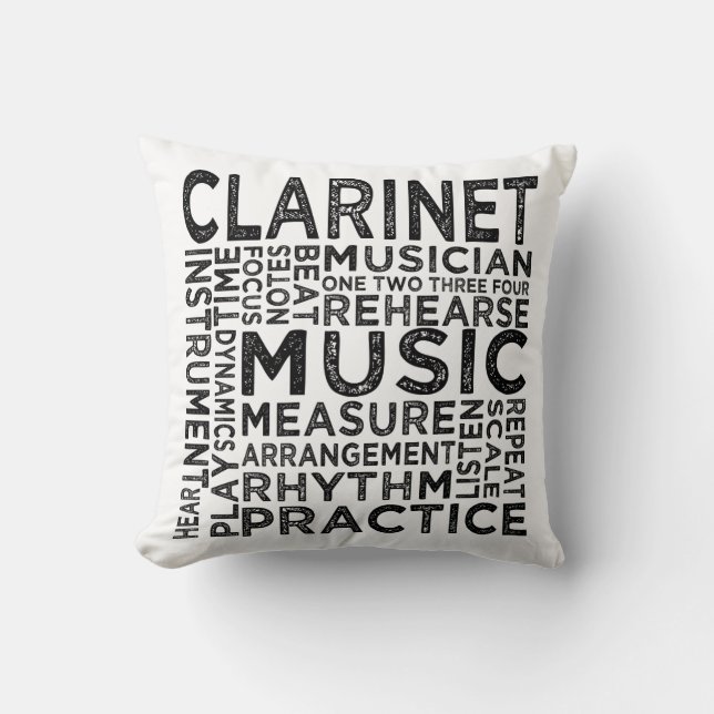 Clarinet Typography Cushion (Front)